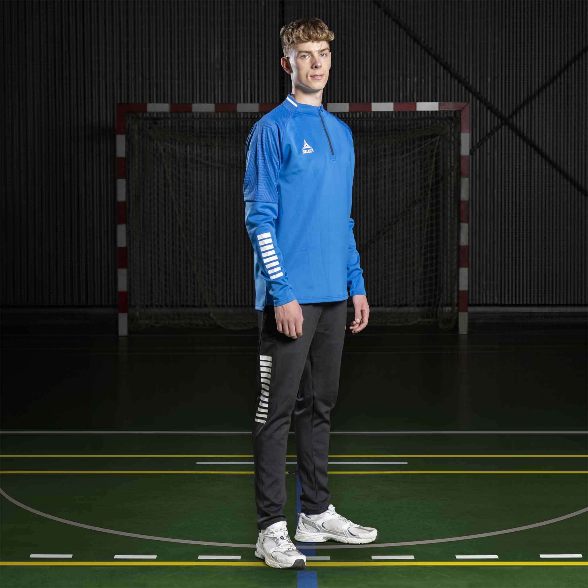 Monaco Sweatshirt för träning 1/2 dragkedja #färg_blå/vit
