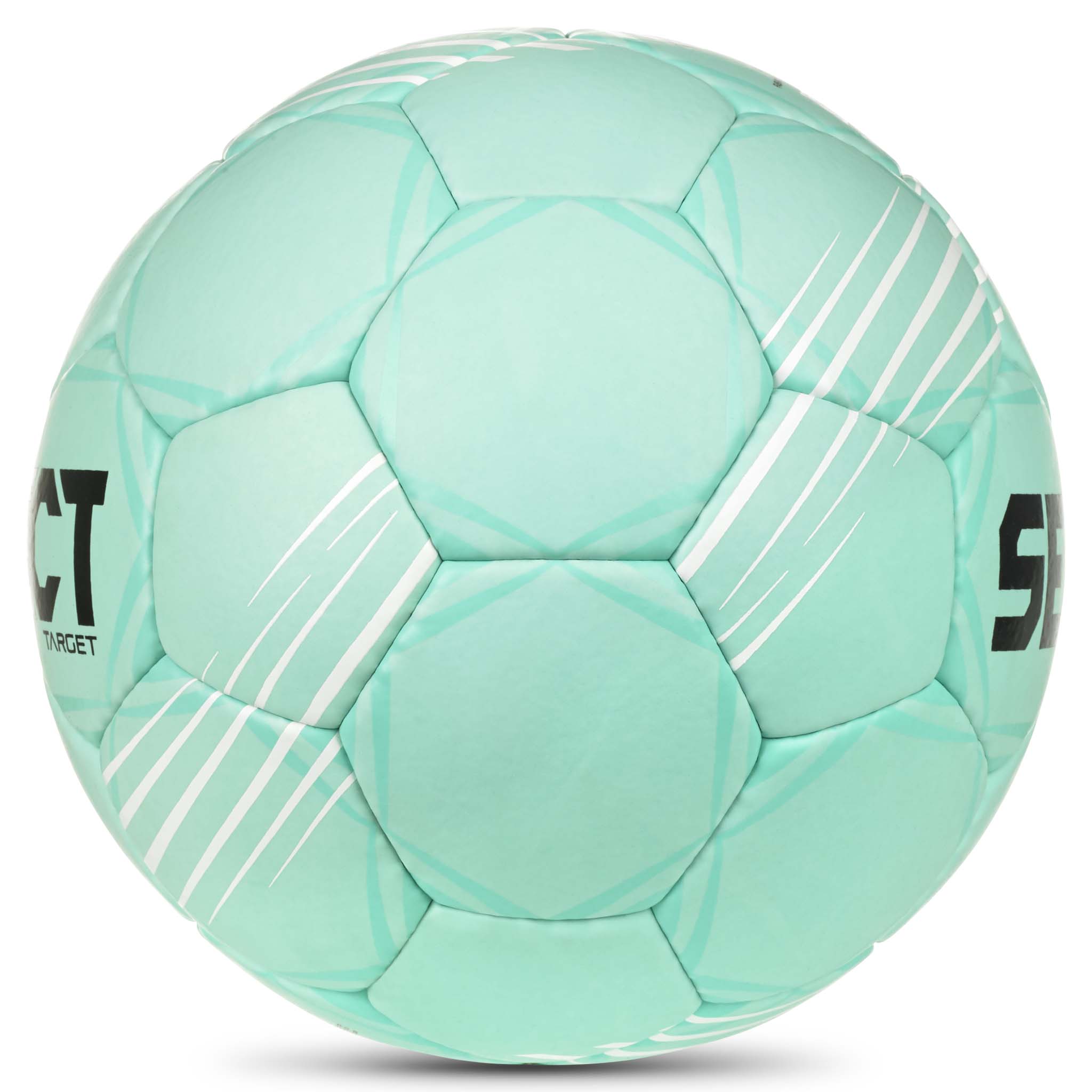 Turkos Target v26 handboll med vita och svarta detaljer, sedd från höger sida