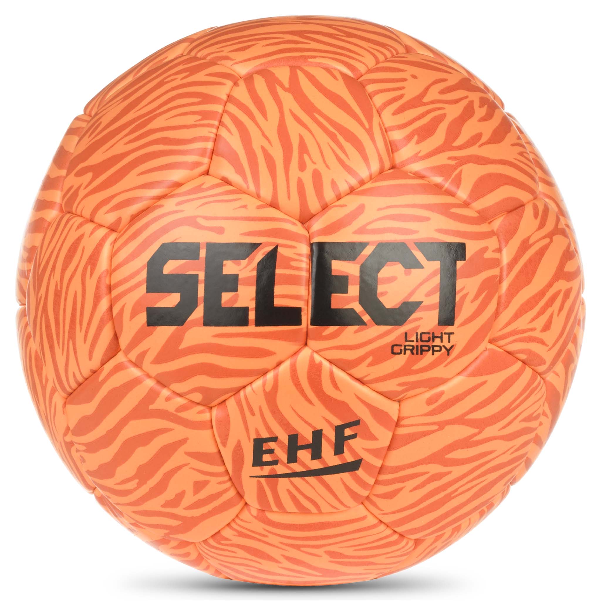 Framsida av orange Light Grippy v26 handboll med mönstrad design