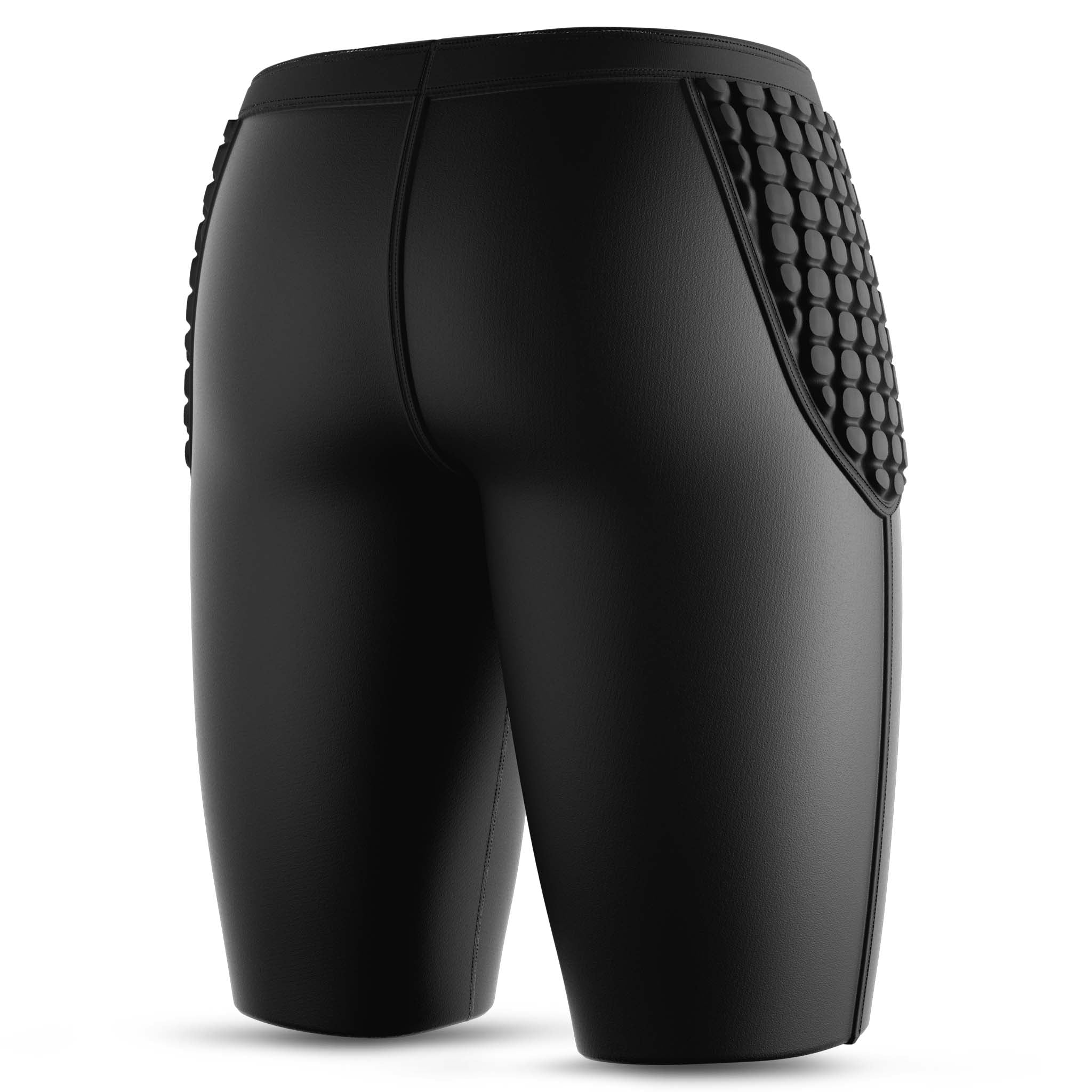 Svarta Goalkeeper pants 6420 med vadderat höftskydd, sports support, sedda bakifrån.